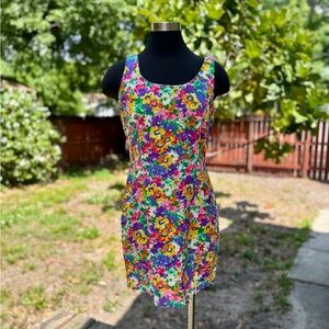 90s Vintage Jonathan Martin Floral Mini Dress